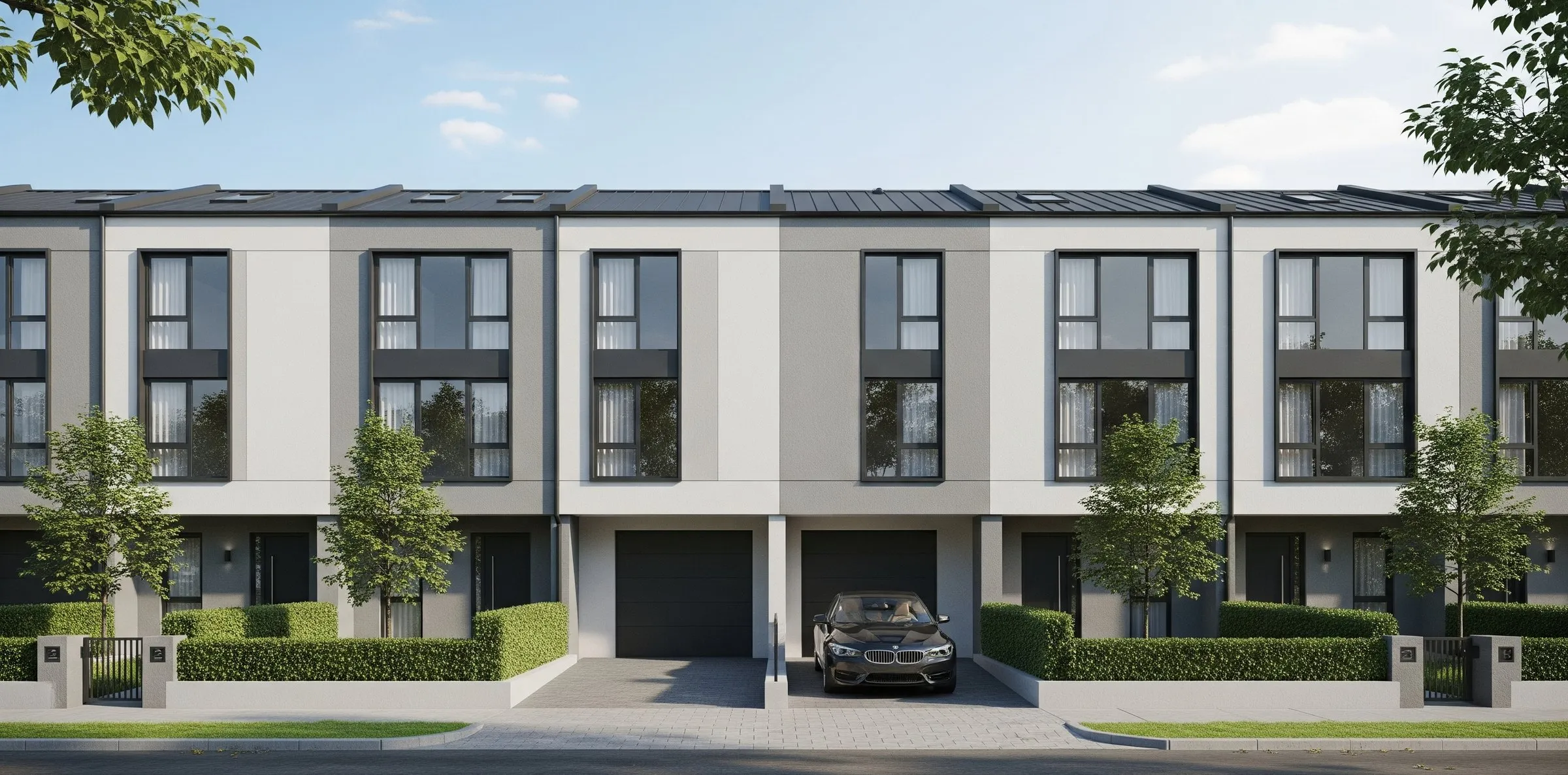 Contemporary townhouse row