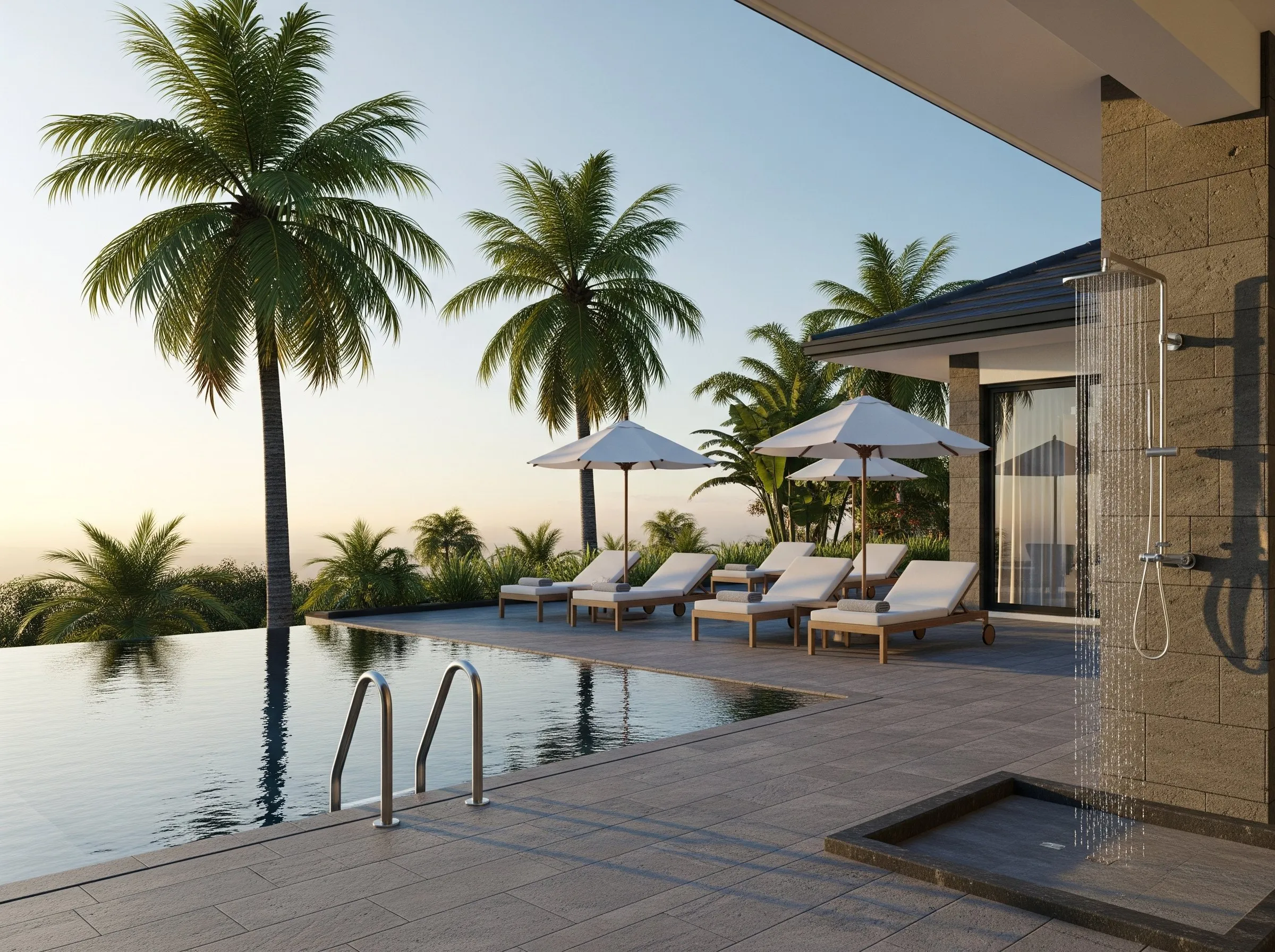 Luxury villa pool area