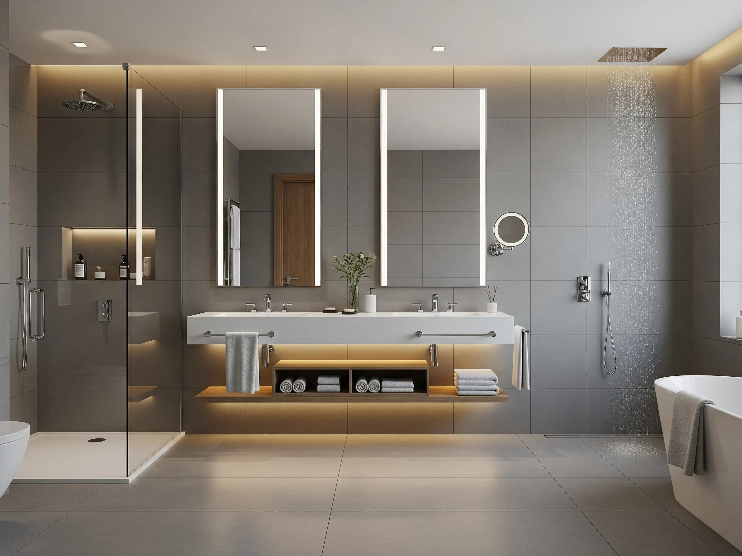 Modern hotel style bathroom