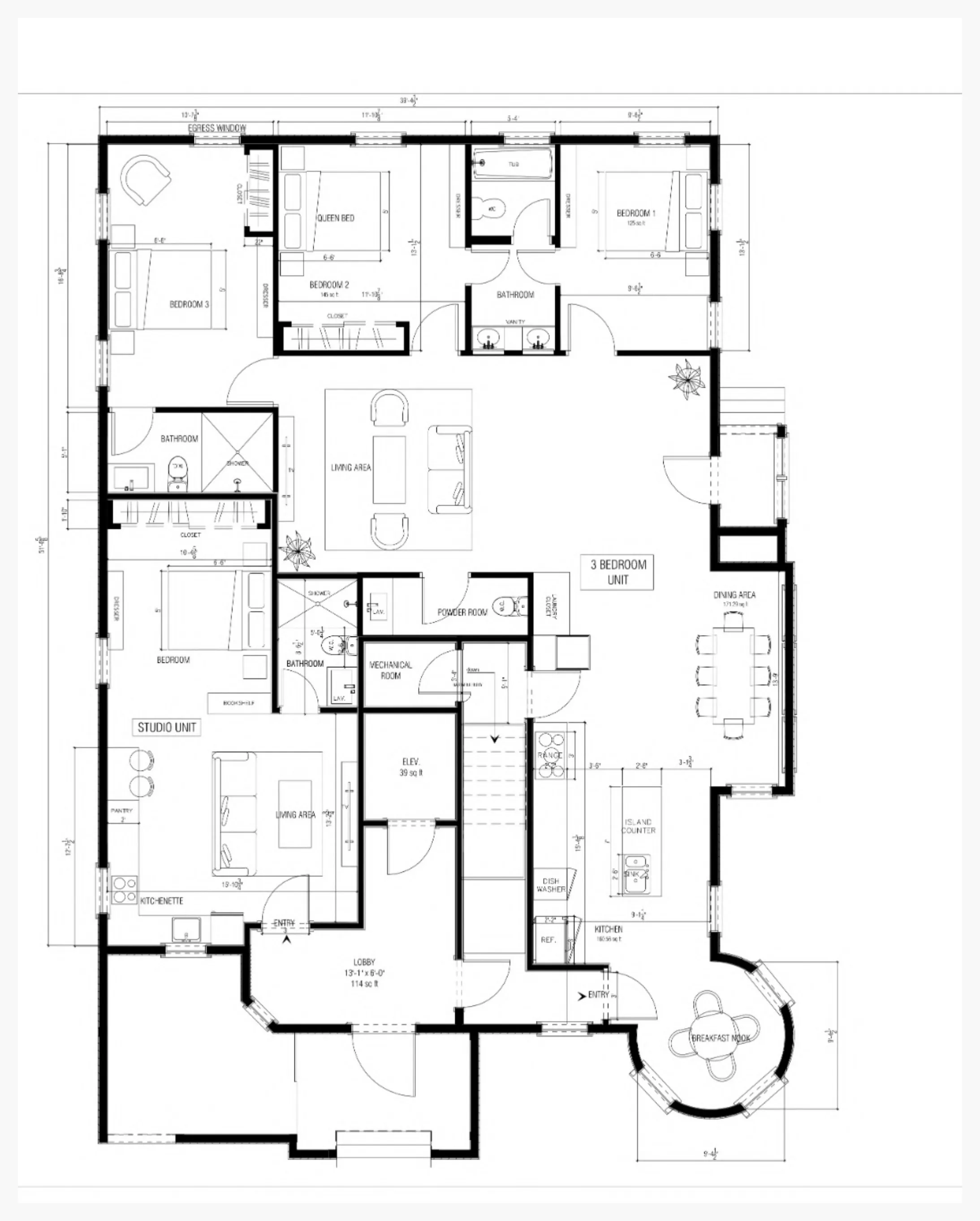 Three bedroom plan